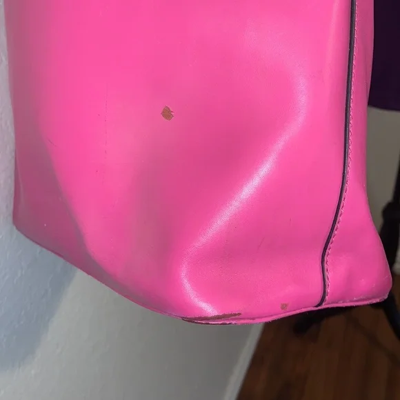 Kate Spade Pink Tote Bag Red Interior Large Shoulder Purse - Picture 13 of 16